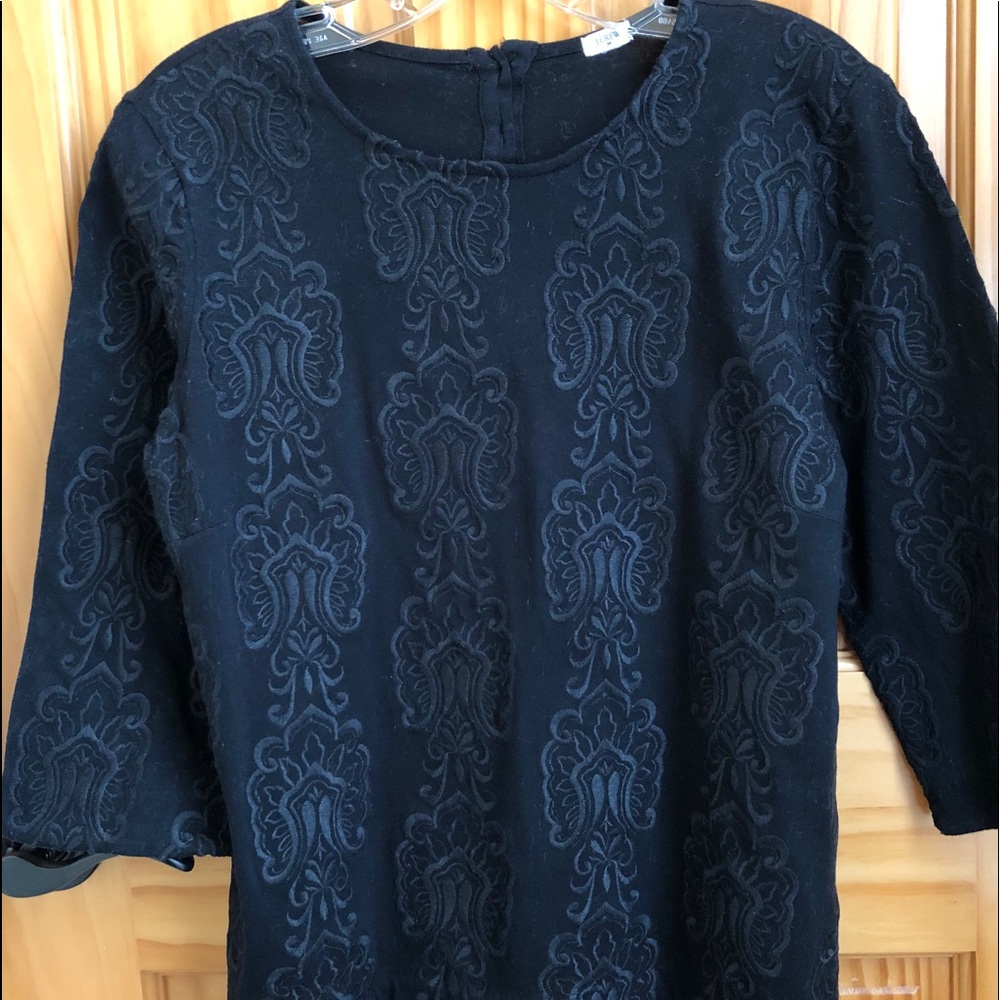 J Crew Crochet Front Button Back Tee Size Med